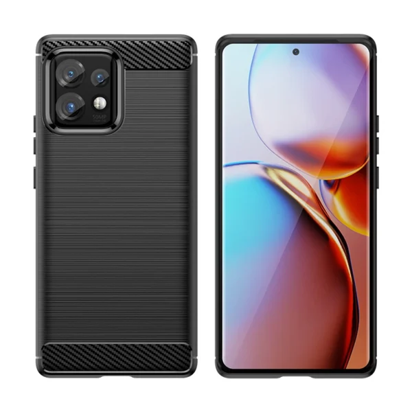 Carbon Case silicone case for Motorola Edge 40 Pro - blackeng