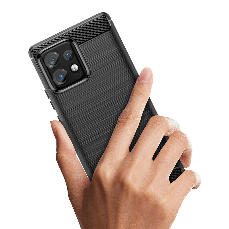 Carbon Case silicone case for Motorola Edge 40 Pro - blackeng