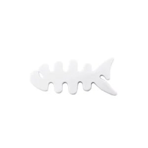 Fish-shaped headphone cable wrap - whiteeng