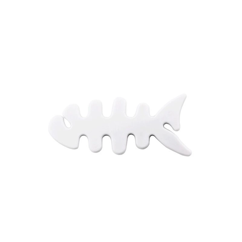 Fish-shaped headphone cable wrap - whiteeng