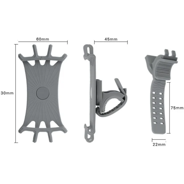 Swivel silicone bike holder with replaceable head - blackeng