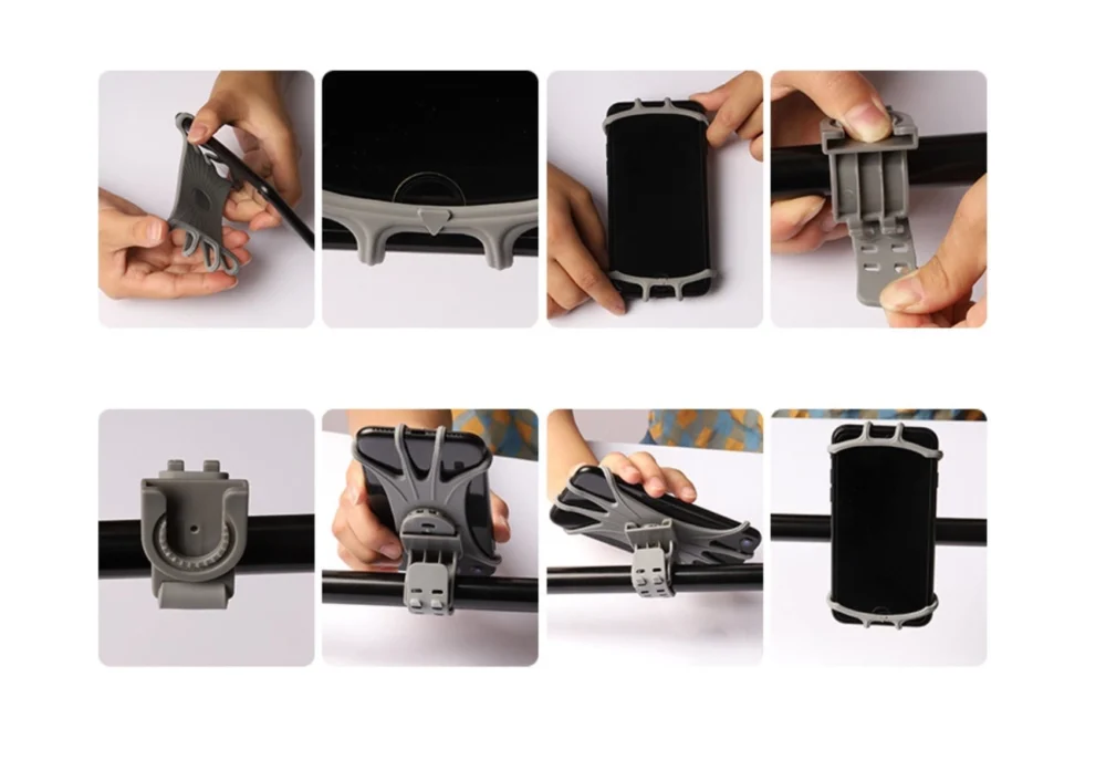 Swivel silicone bike holder with replaceable head - blackeng