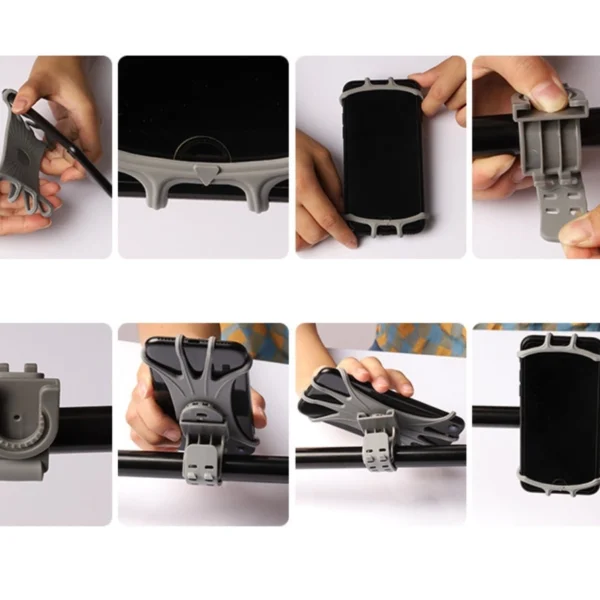Swivel silicone bike holder with replaceable head - blackeng