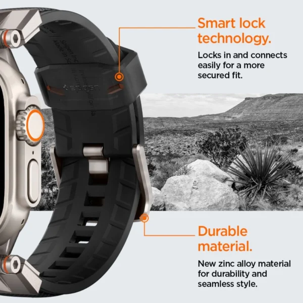 Spigen Durapro Armor Strap for Apple Watch 4/5/6/7/8/9/SE/ Ultra (42/44/45/49 mm) - Blackeng
