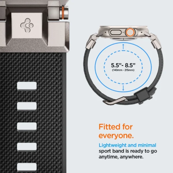 Spigen Durapro Armor Strap for Apple Watch 4/5/6/7/8/9/SE/ Ultra (42/44/45/49 mm) - Blackeng