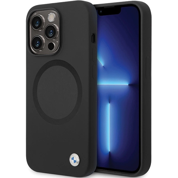BMW BMHMP14LSILBK2 case for iPhone 14 Pro - black Signature Liquid Silicone MagSafeeng