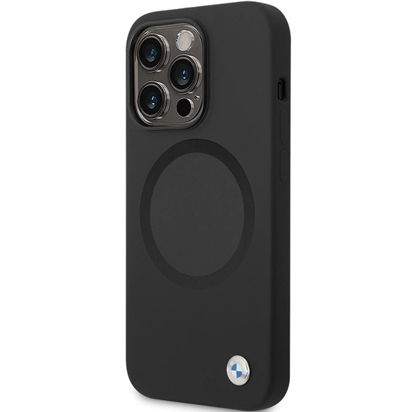 BMW BMHMP14LSILBK2 case for iPhone 14 Pro - black Signature Liquid Silicone MagSafeeng