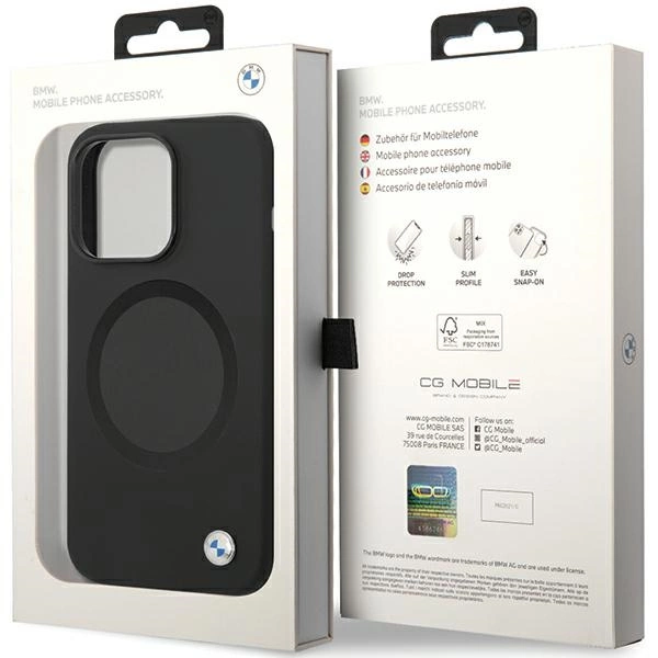 BMW BMHMP14LSILBK2 case for iPhone 14 Pro - black Signature Liquid Silicone MagSafeeng