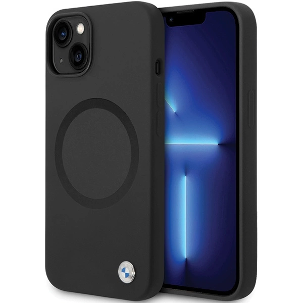 BMW BMHMP14SSILBK2 case for iPhone 14 - black Signature Liquid Silicone MagSafeeng