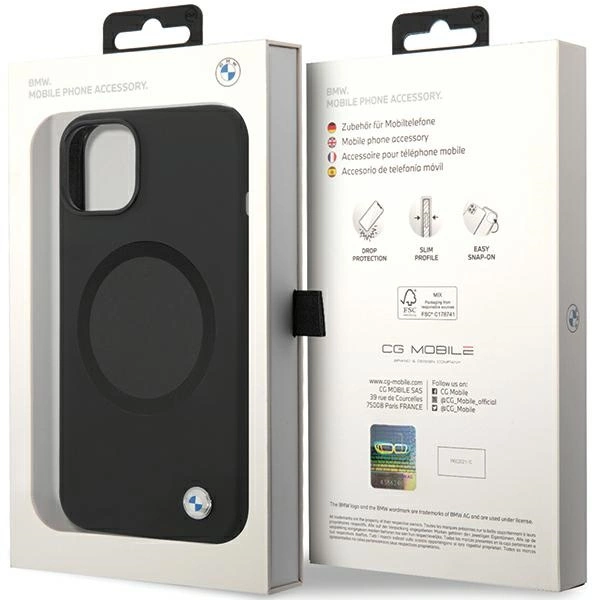 BMW BMHMP14SSILBK2 case for iPhone 14 - black Signature Liquid Silicone MagSafeeng
