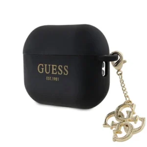 Guess GUAP2LECG4K case for AirPods Pro 2 cover - black Liquid Silicone Glitter Triangle Charmeng