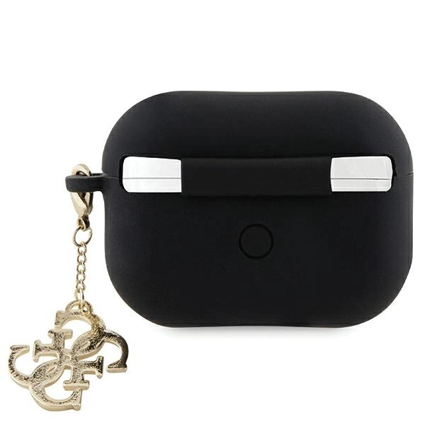 Guess GUAP2LECG4K case for AirPods Pro 2 cover - black Liquid Silicone Glitter Triangle Charmeng
