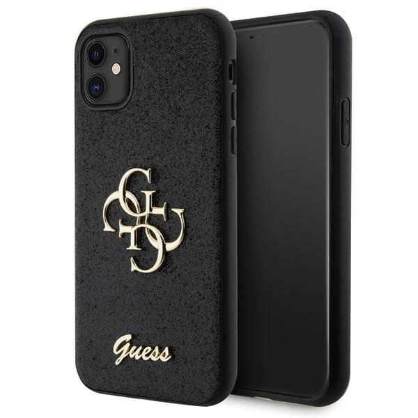 Guess GUHCN61HG4SGK case for iPhone 11 / Xr - black Glitter Script Big 4Geng