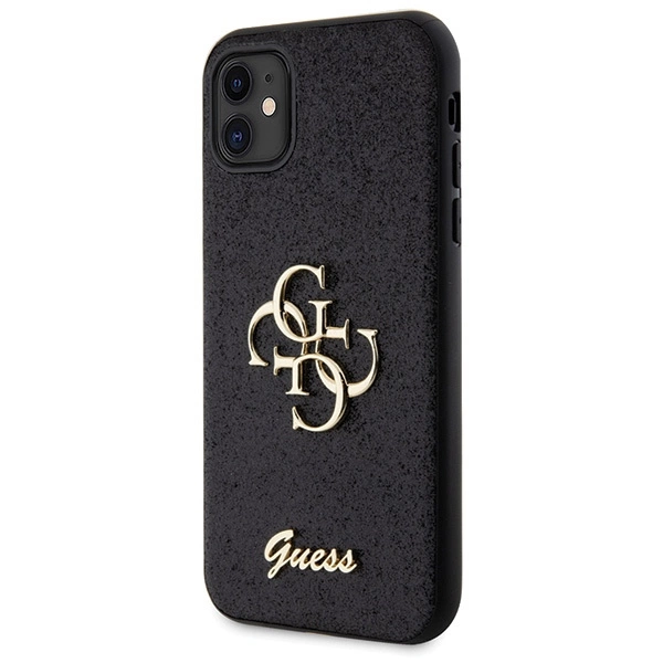 Guess GUHCN61HG4SGK case for iPhone 11 / Xr - black Glitter Script Big 4Geng