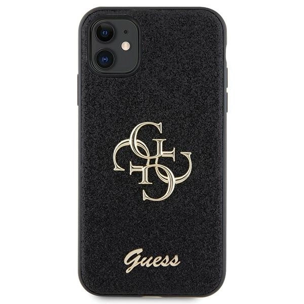 Guess GUHCN61HG4SGK case for iPhone 11 / Xr - black Glitter Script Big 4Geng