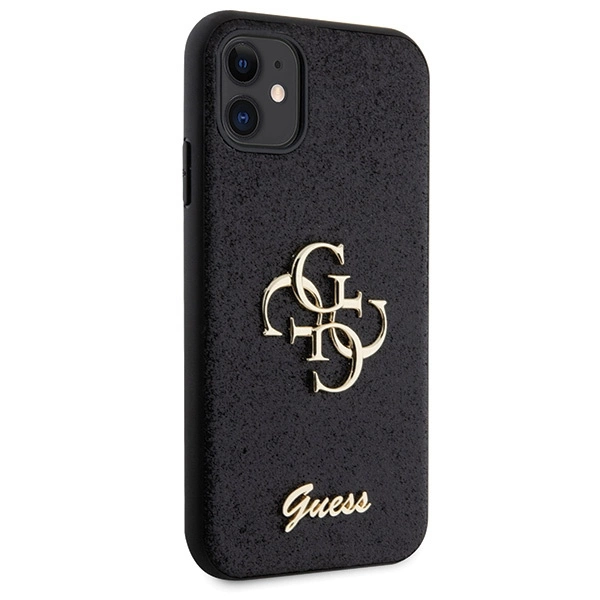 Guess GUHCN61HG4SGK case for iPhone 11 / Xr - black Glitter Script Big 4Geng