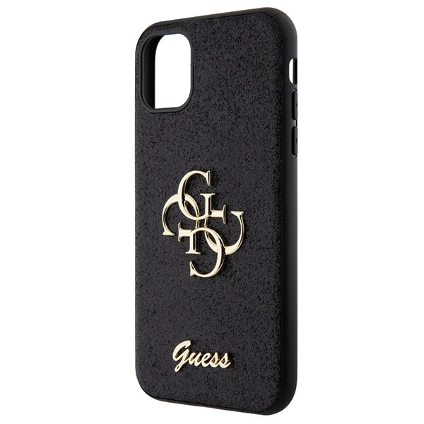 Guess GUHCN61HG4SGK case for iPhone 11 / Xr - black Glitter Script Big 4Geng