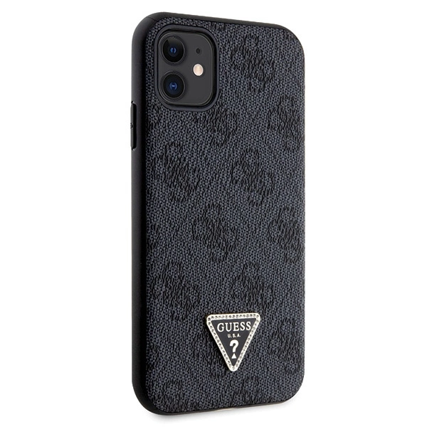 Guess GUHCN61P4TDSCPK Case for iPhone 11 / Xr - Black Crossbody 4G Metal Logoeng