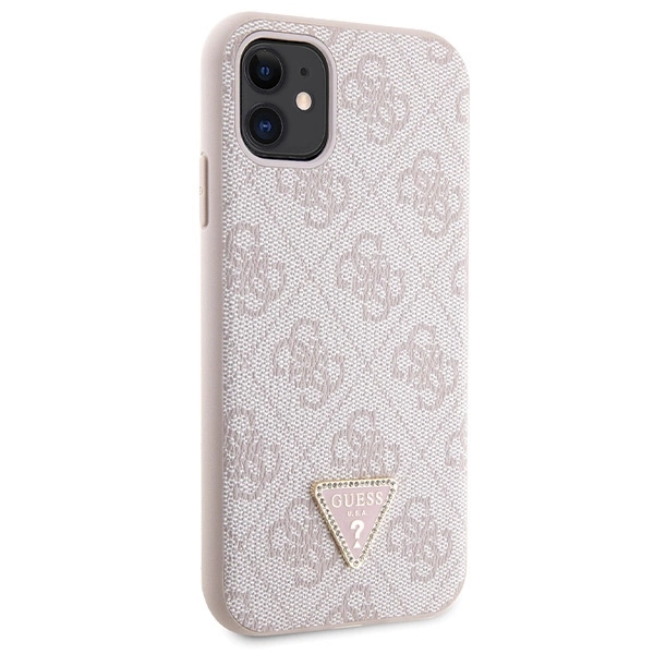 Guess GUHCN61P4TDSCPP Case for iPhone 11 / Xr - Pink Crossbody 4G Metal Logoeng