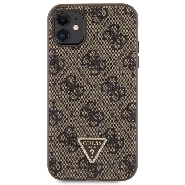 Guess GUHCN61P4TDSCPW Case for iPhone 11 / Xr - Brown Crossbody 4G Metal Logoeng