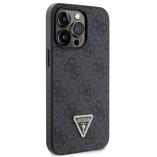 Guess GUHCP13LP4TDSCPK Case for iPhone 13 Pro / 13 - Black Crossbody 4G Metal Logoeng