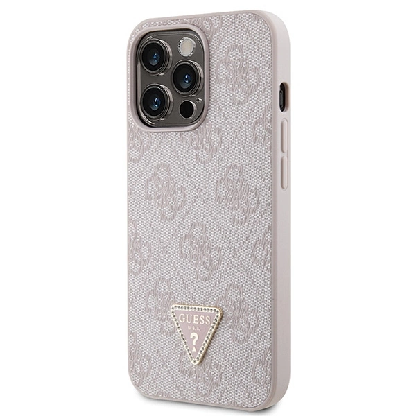 Guess GUHCP13LP4TDSCPP case for iPhone 13 Pro / 13 - pink Crossbody 4G Metal Logoeng