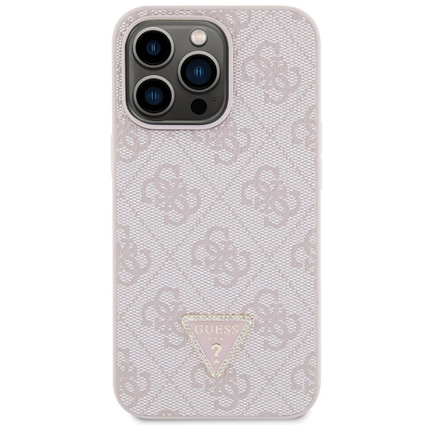 Guess GUHCP13LP4TDSCPP case for iPhone 13 Pro / 13 - pink Crossbody 4G Metal Logoeng