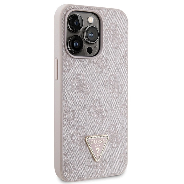 Guess GUHCP13LP4TDSCPP case for iPhone 13 Pro / 13 - pink Crossbody 4G Metal Logoeng
