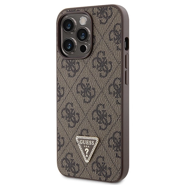 Guess GUHCP13LP4TDSCPW Case for iPhone 13 Pro / 13 - Brown Crossbody 4G Metal Logoeng