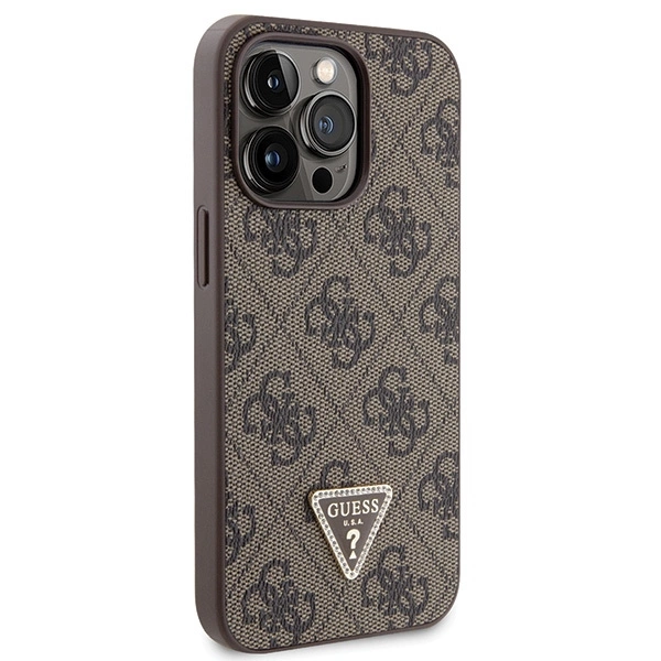 Guess GUHCP13LP4TDSCPW Case for iPhone 13 Pro / 13 - Brown Crossbody 4G Metal Logoeng