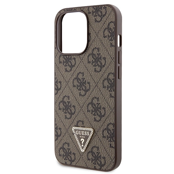 Guess GUHCP13LP4TDSCPW Case for iPhone 13 Pro / 13 - Brown Crossbody 4G Metal Logoeng