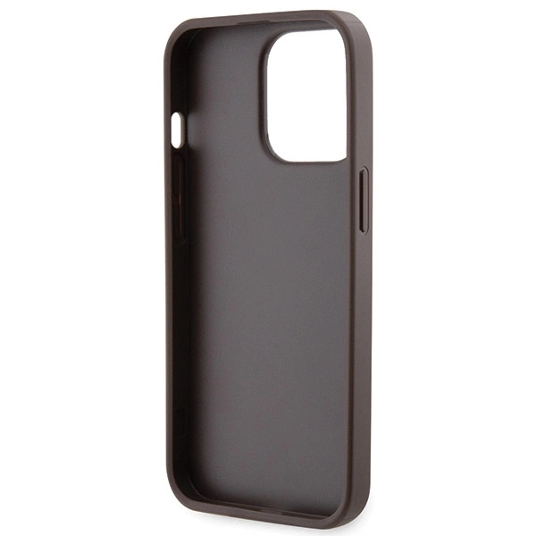 Guess GUHCP13LP4TDSCPW Case for iPhone 13 Pro / 13 - Brown Crossbody 4G Metal Logoeng