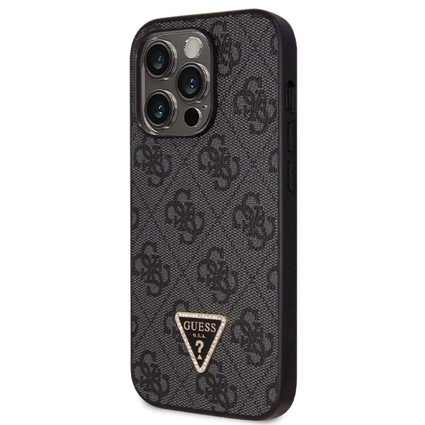 Guess GUHCP14LP4TDSCPK case for iPhone 14 Pro - black Crossbody 4G Metal Logoeng