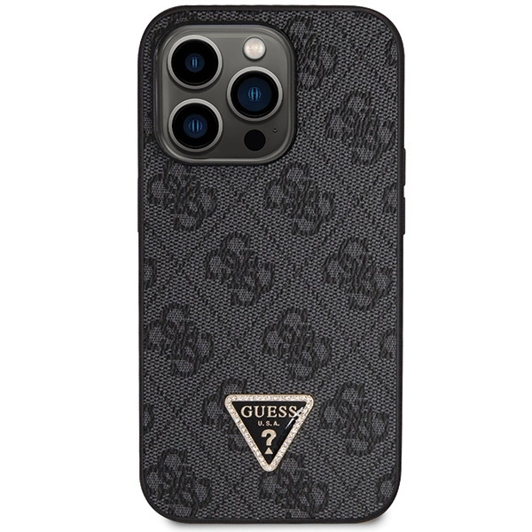 Guess GUHCP14LP4TDSCPK case for iPhone 14 Pro - black Crossbody 4G Metal Logoeng