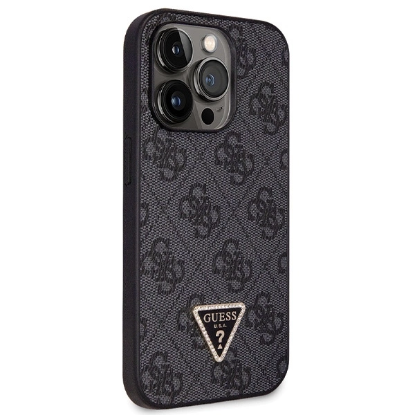 Guess GUHCP14LP4TDSCPK case for iPhone 14 Pro - black Crossbody 4G Metal Logoeng