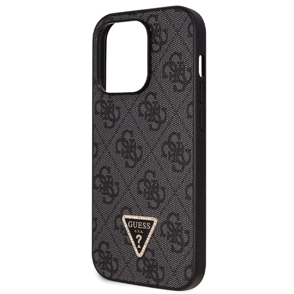 Guess GUHCP14LP4TDSCPK case for iPhone 14 Pro - black Crossbody 4G Metal Logoeng