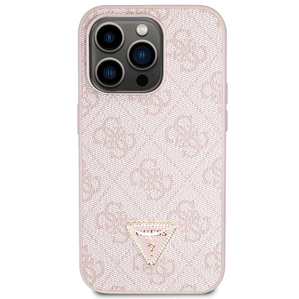 Guess GUHCP14LP4TDSCPP case for iPhone 14 Pro - pink Crossbody 4G Metal Logoeng