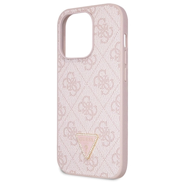 Guess GUHCP14LP4TDSCPP case for iPhone 14 Pro - pink Crossbody 4G Metal Logoeng