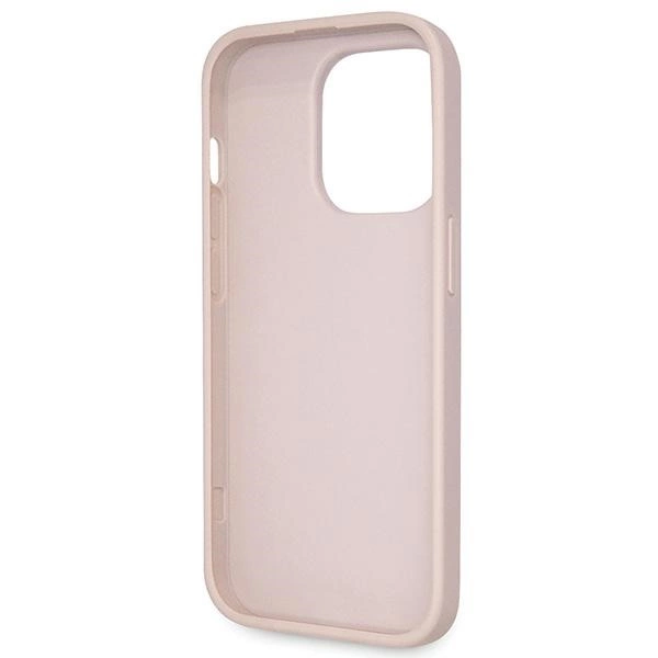Guess GUHCP14LP4TDSCPP case for iPhone 14 Pro - pink Crossbody 4G Metal Logoeng