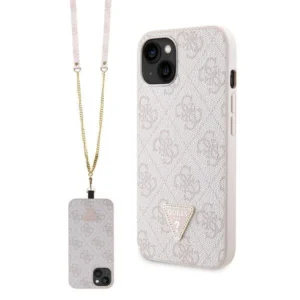 Guess GUHCP14XP4TDSCPP case for iPhone 14 Pro Max 6.7" - pink Crossbody 4G Metal Logoeng