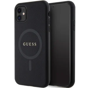 Guess GUHMN61PSAHMCK case for iPhone 11 / Xr - black Saffiano MagSafeeng