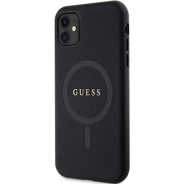 Guess GUHMN61PSAHMCK case for iPhone 11 / Xr - black Saffiano MagSafeeng
