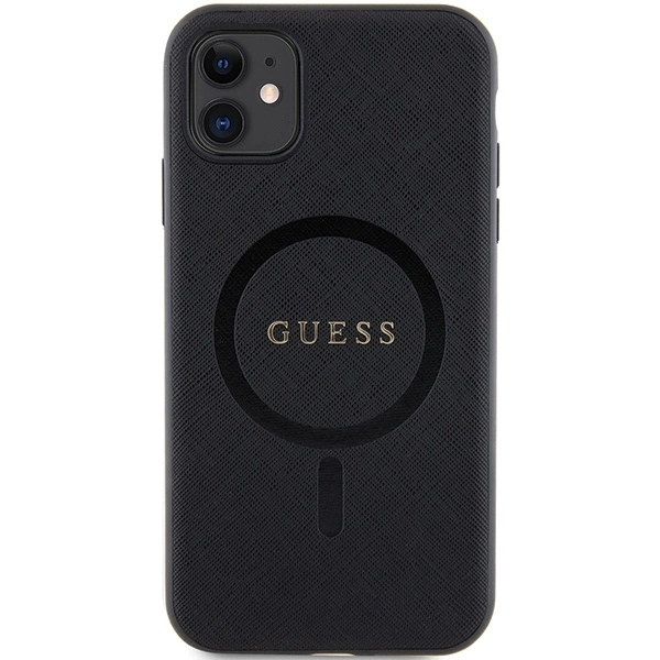 Guess GUHMN61PSAHMCK case for iPhone 11 / Xr - black Saffiano MagSafeeng