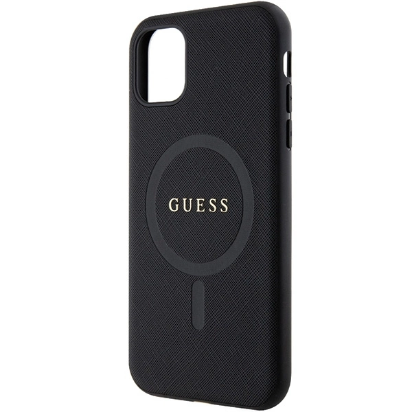 Guess GUHMN61PSAHMCK case for iPhone 11 / Xr - black Saffiano MagSafeeng