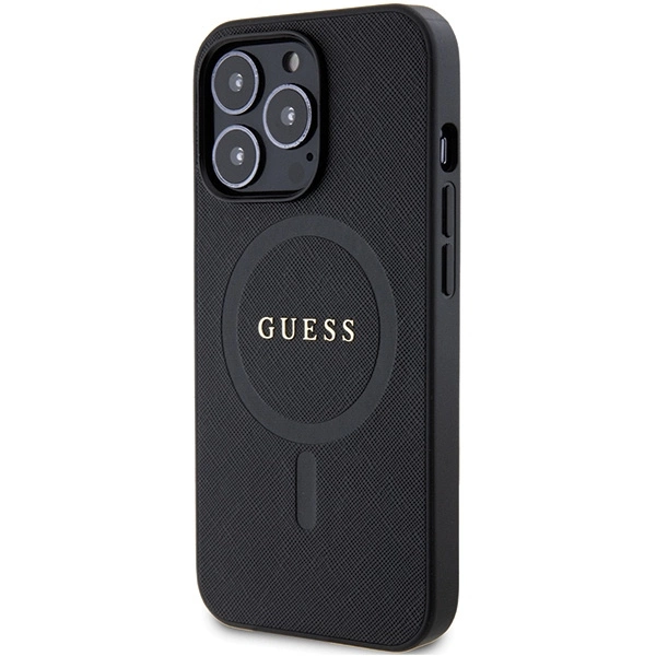 Guess GUHMP13LPSAHMCK case for iPhone 13 Pro / 13 - black Saffiano MagSafeeng
