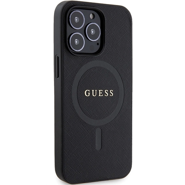 Guess GUHMP13LPSAHMCK case for iPhone 13 Pro / 13 - black Saffiano MagSafeeng