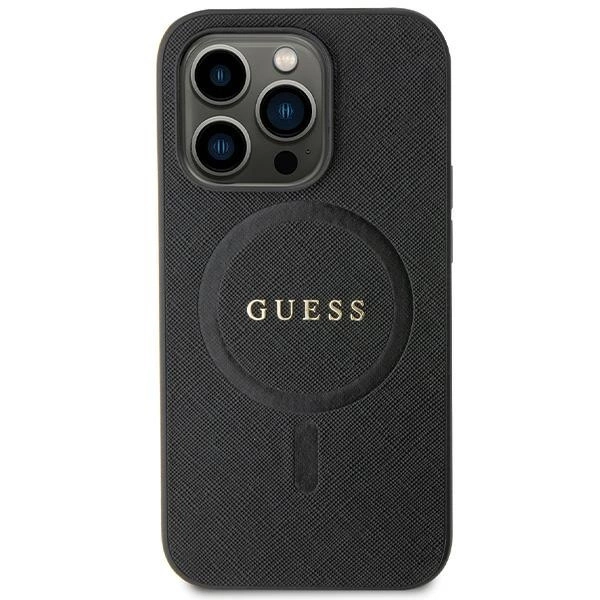 Guess GUHMP13LPSAHMCK case for iPhone 13 Pro / 13 - black Saffiano MagSafeeng