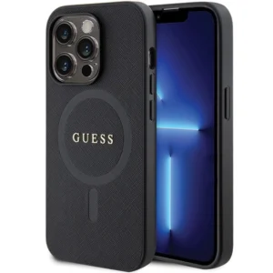 Guess GUHMP14XPSAHMCK case for iPhone 14 Pro Max 6.7" - black Saffiano MagSafeeng