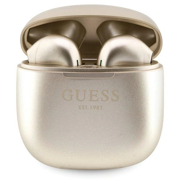 Guess GUTWST26PSD TWS Bluetooth headphones + docking station - gold Classic EST Logoeng