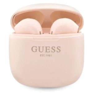 Guess Classic EST Logo TWS Bluetooth headphones + docking station - pinkeng